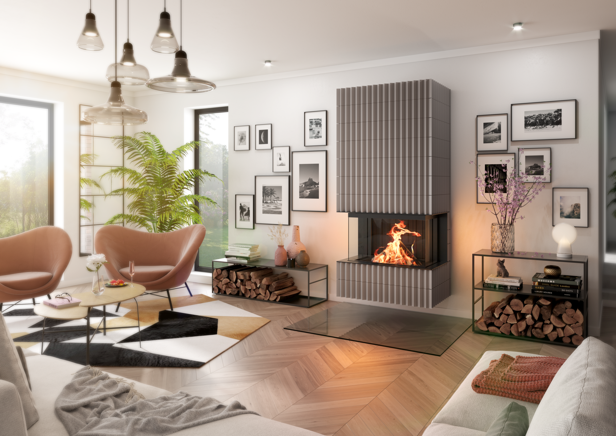 Focar Semineu Premium pentru living Premium A-3RL-80h Spartherm